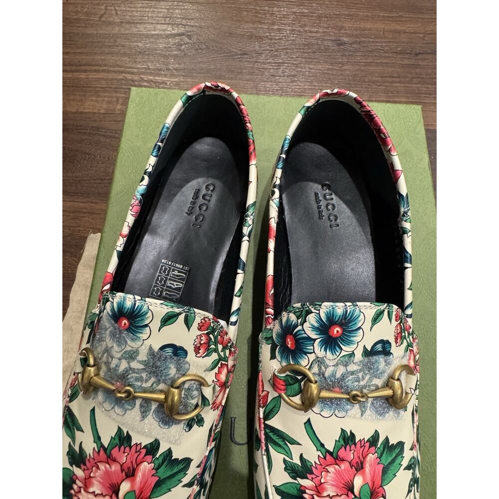 Gucci NWT Moccasin Leather Wexford Brit Roses Multicolor MSRP$1050 Size 39 - Picture 8 of 10